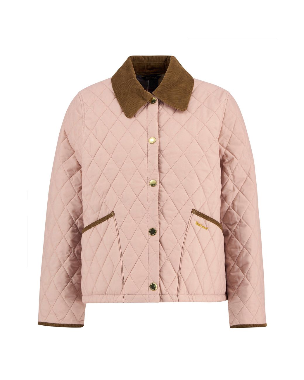 Barbour Pink Liddesdale Cropped Diamond Quilted Jacket