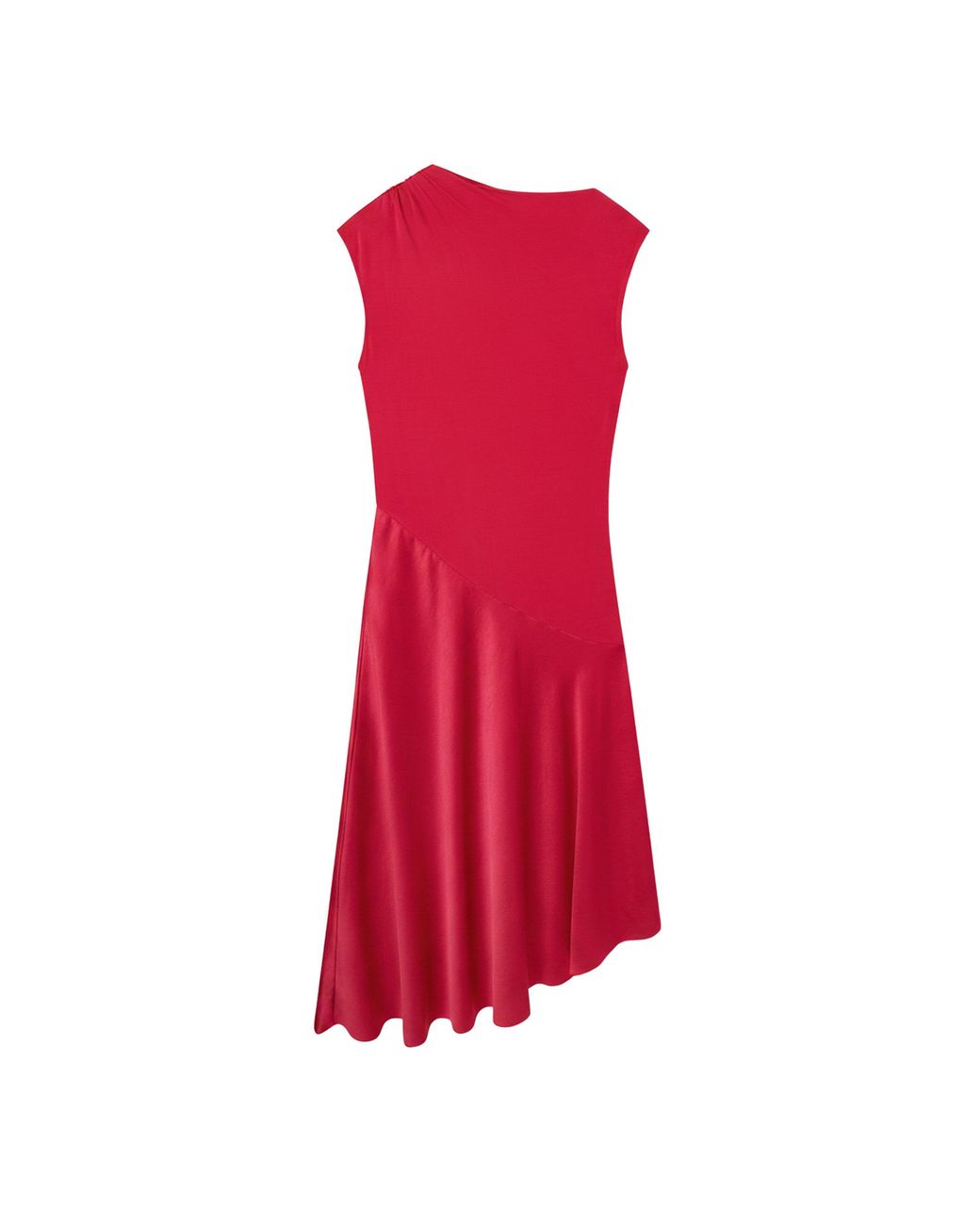 Ted Baker Red Asymmetric Satin Panel Midi Dress