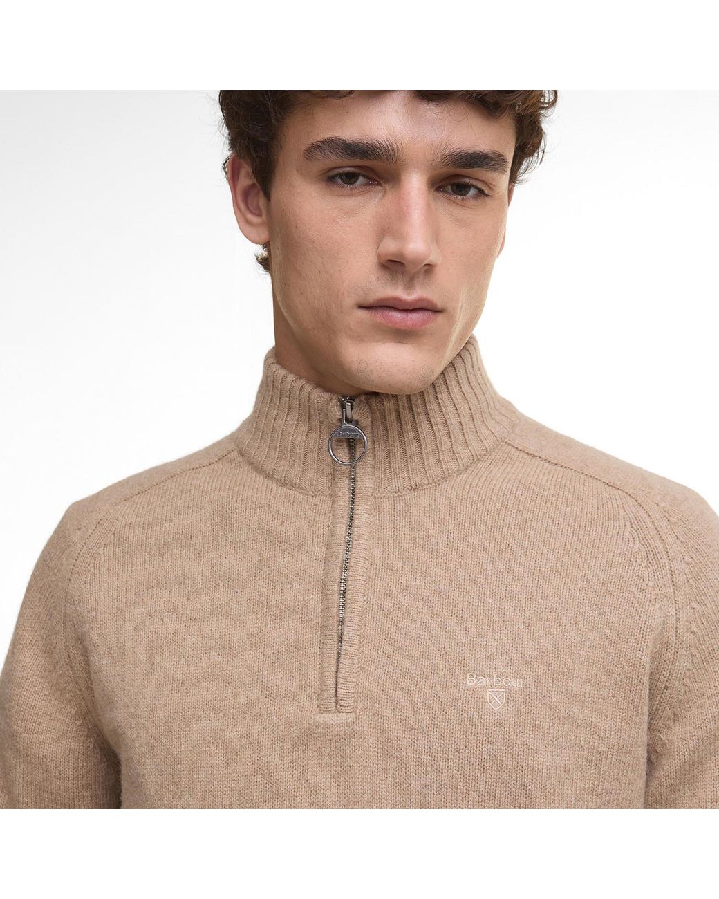 Barbour Natural Grangetown Half Zip Jumper for men