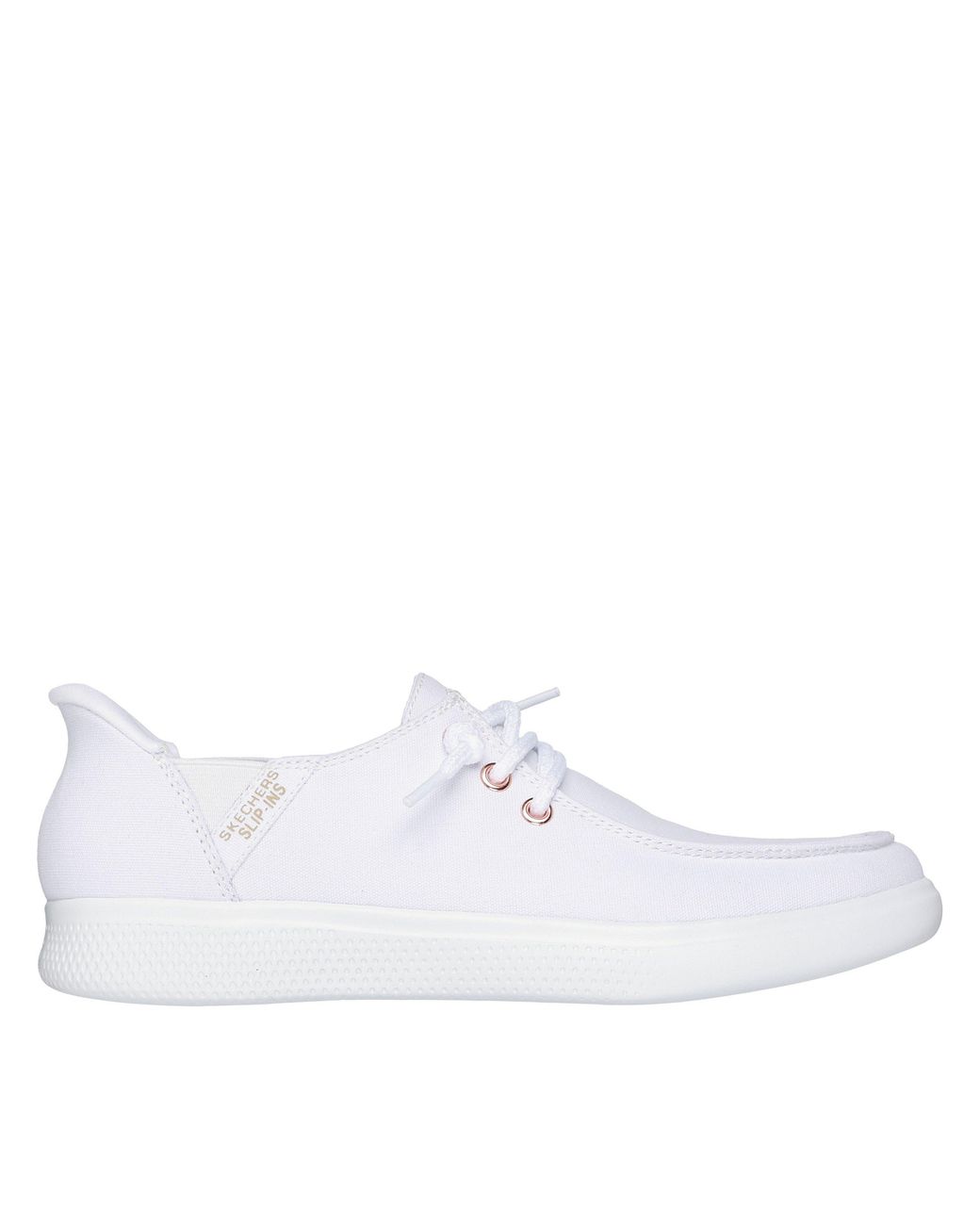Skechers White Slip On Trainers