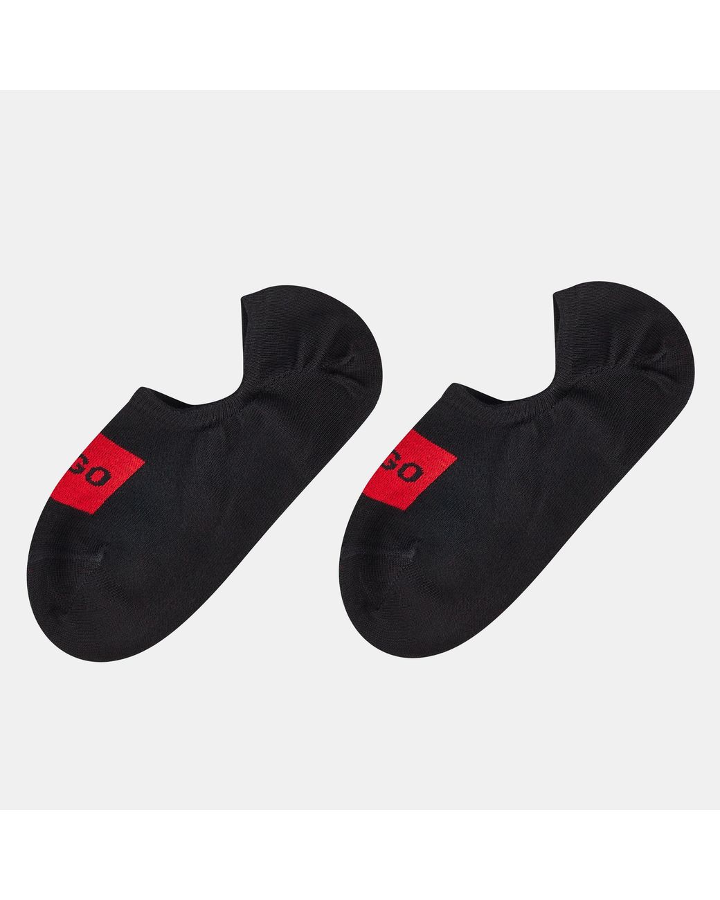 HUGO Black 2 Pack Invisible Socks With Logo Detail