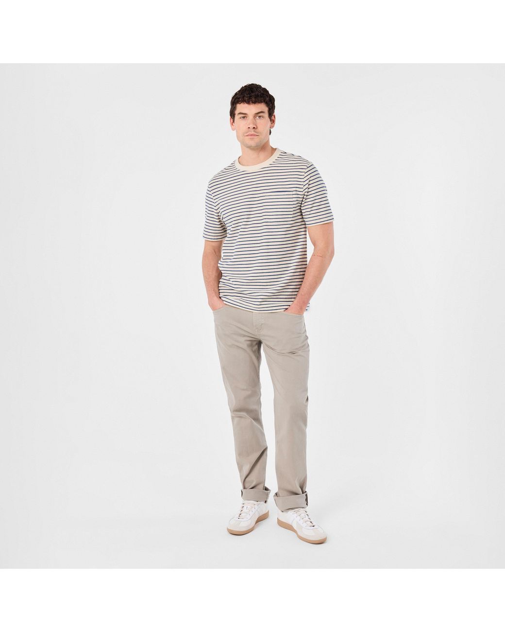 7 For All Mankind Gray Sateen Straight Leg Trouser for men