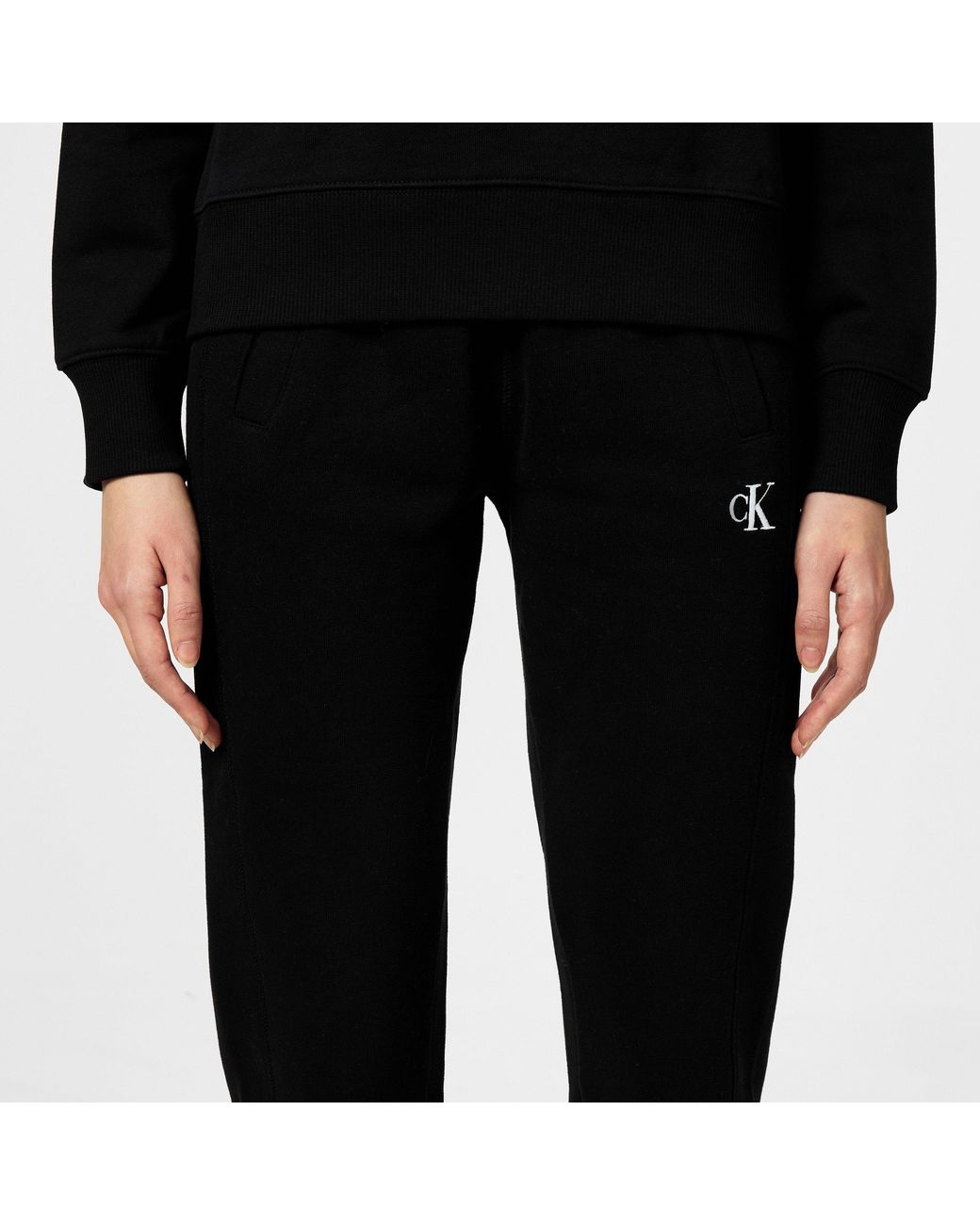 Calvin Klein Black Embroidered Logo Joggers