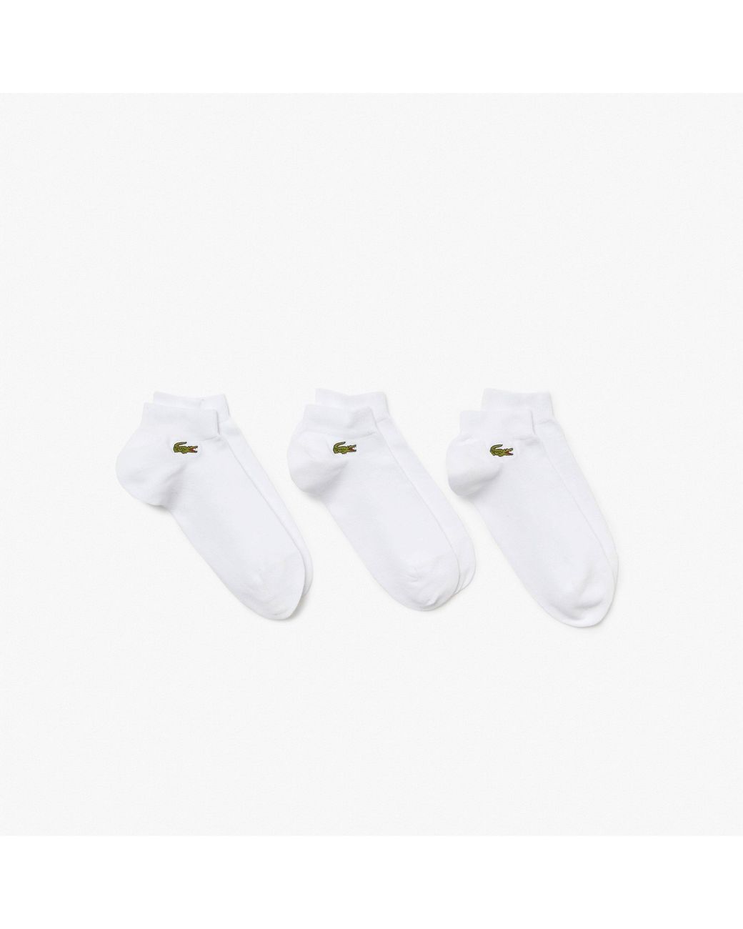 Lacoste White 3 Pack Trainer Socks for men