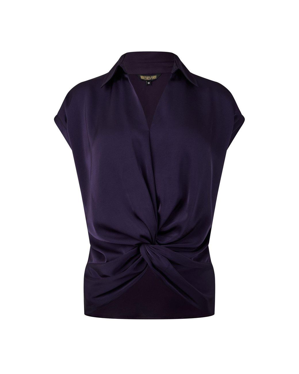 Biba Blue Twist Hem Top