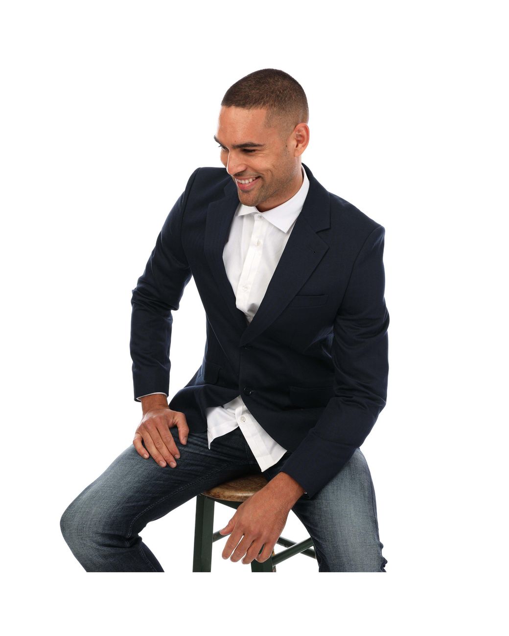 Ted Baker Blue Shakerj Slim Fit Cotton Linen Jacket for men