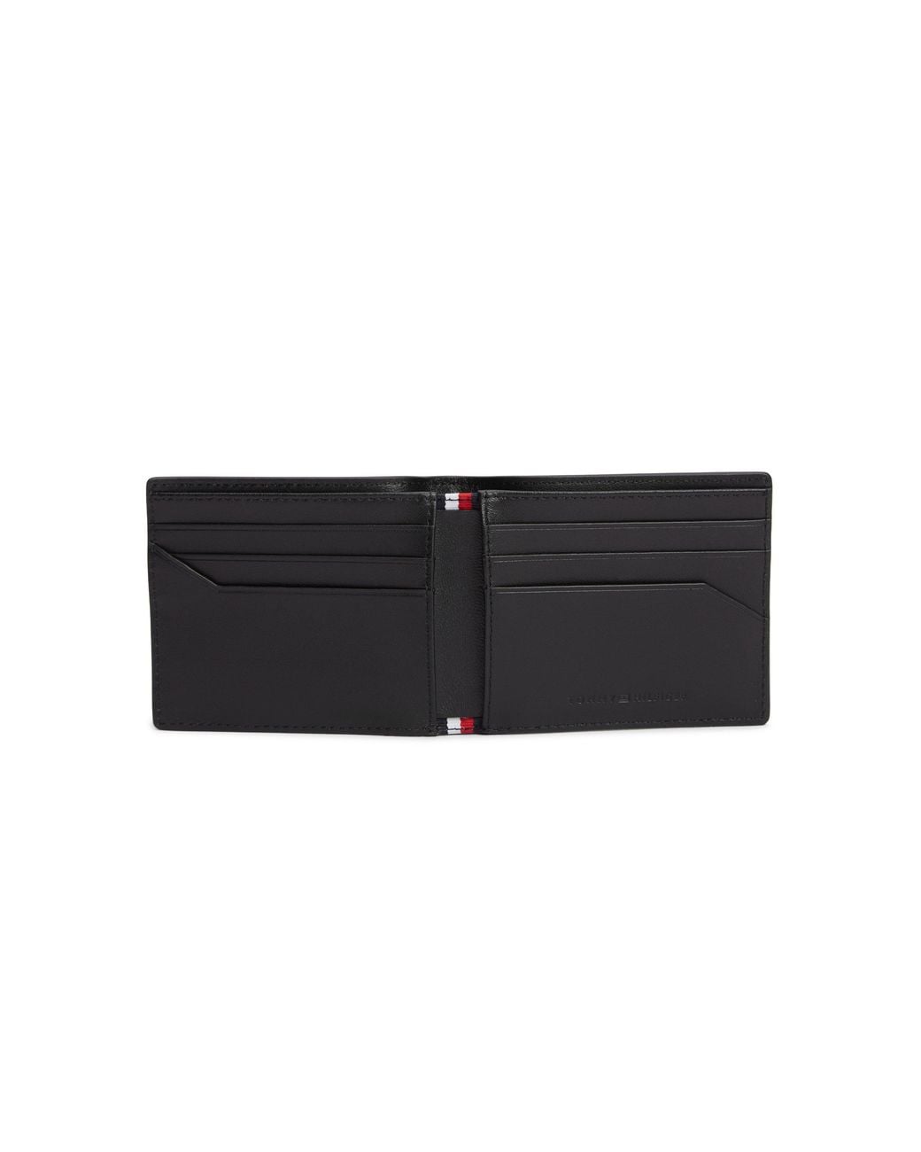 Tommy Hilfiger Black Saffiano Leather Billfold Wallet for men