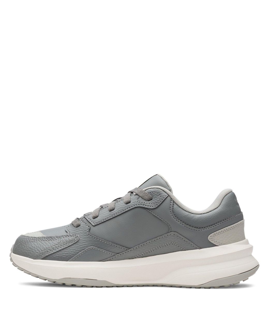 Under Armour Gray Edge Leather Low-Top Trainers for men