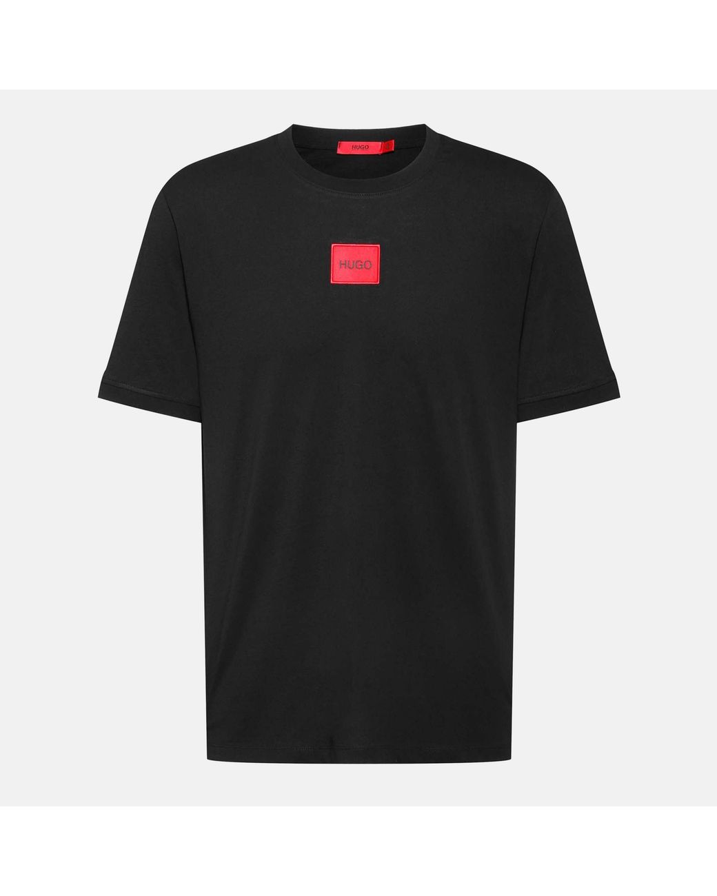HUGO Black Diragolino Contemporary T-Shirt With Logo Detail for men