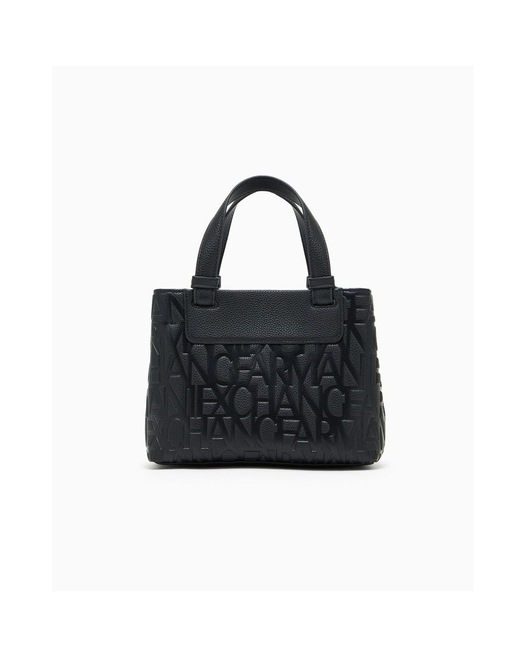 ARMANI EXCHANGE Black Liz Small Faux Leather Tote Bag