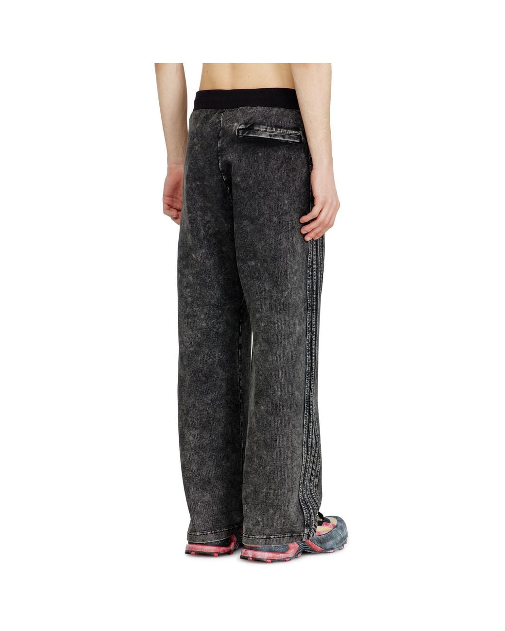 DIESEL Gray Open Hem Fleece Jogging Bottoms for men