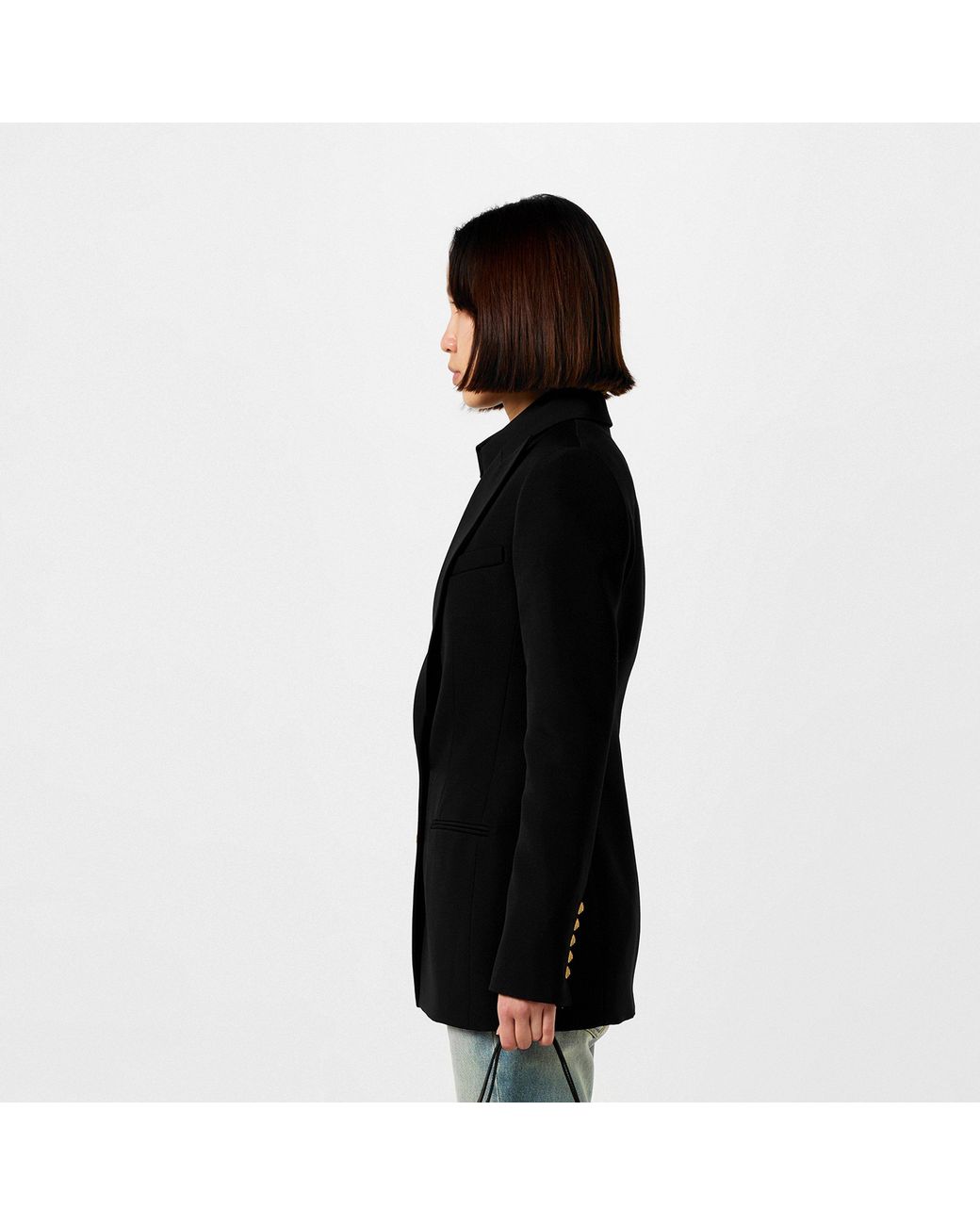 Balmain Black Single-Breasted-Tone Button Long Sleeve Blazer