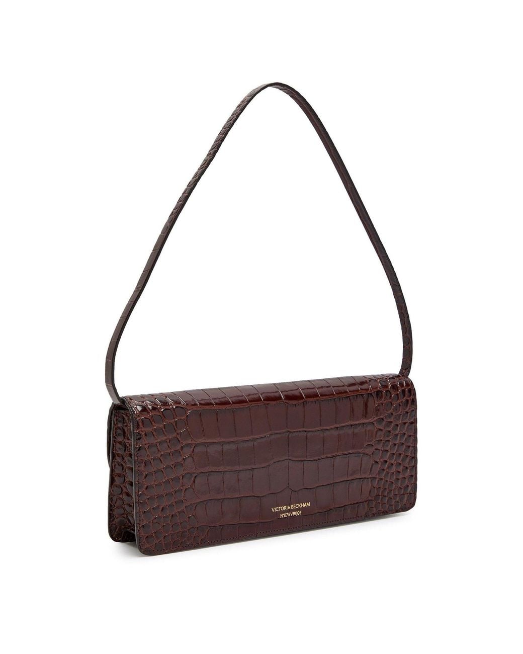 Victoria Beckham Brown Dorian East-West Clutch Croc E