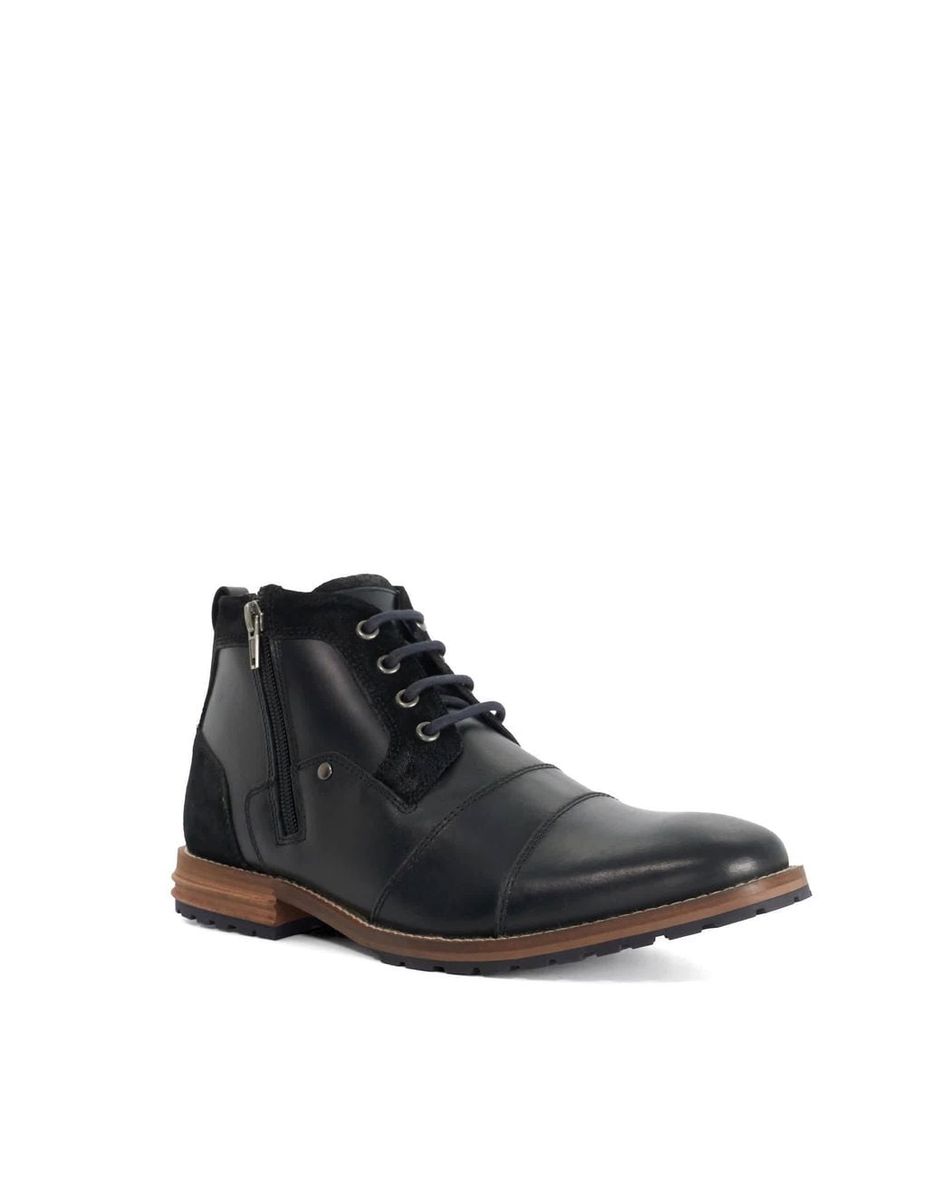 Dune Black Cappa Leather Chukka Boots for men