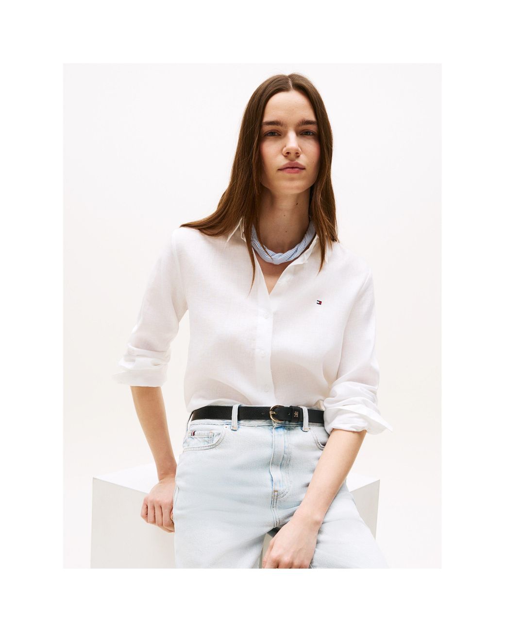 Tommy Hilfiger White Long Sleeve Plain Shirt