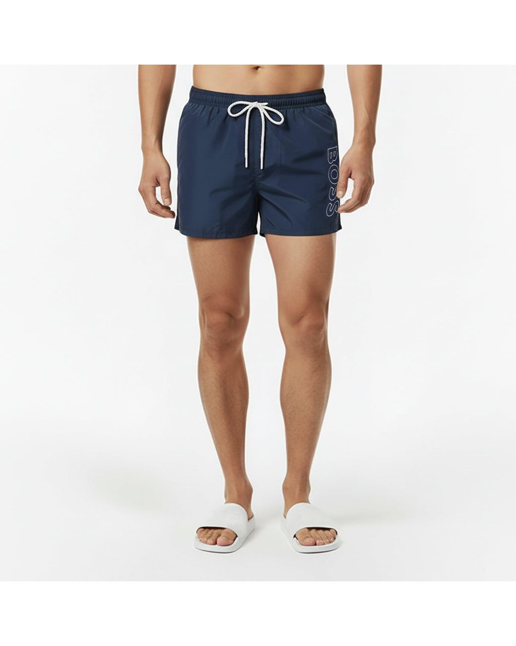 Boss Blue Swim Shorts With Logo Detail (Stormfish) for men
