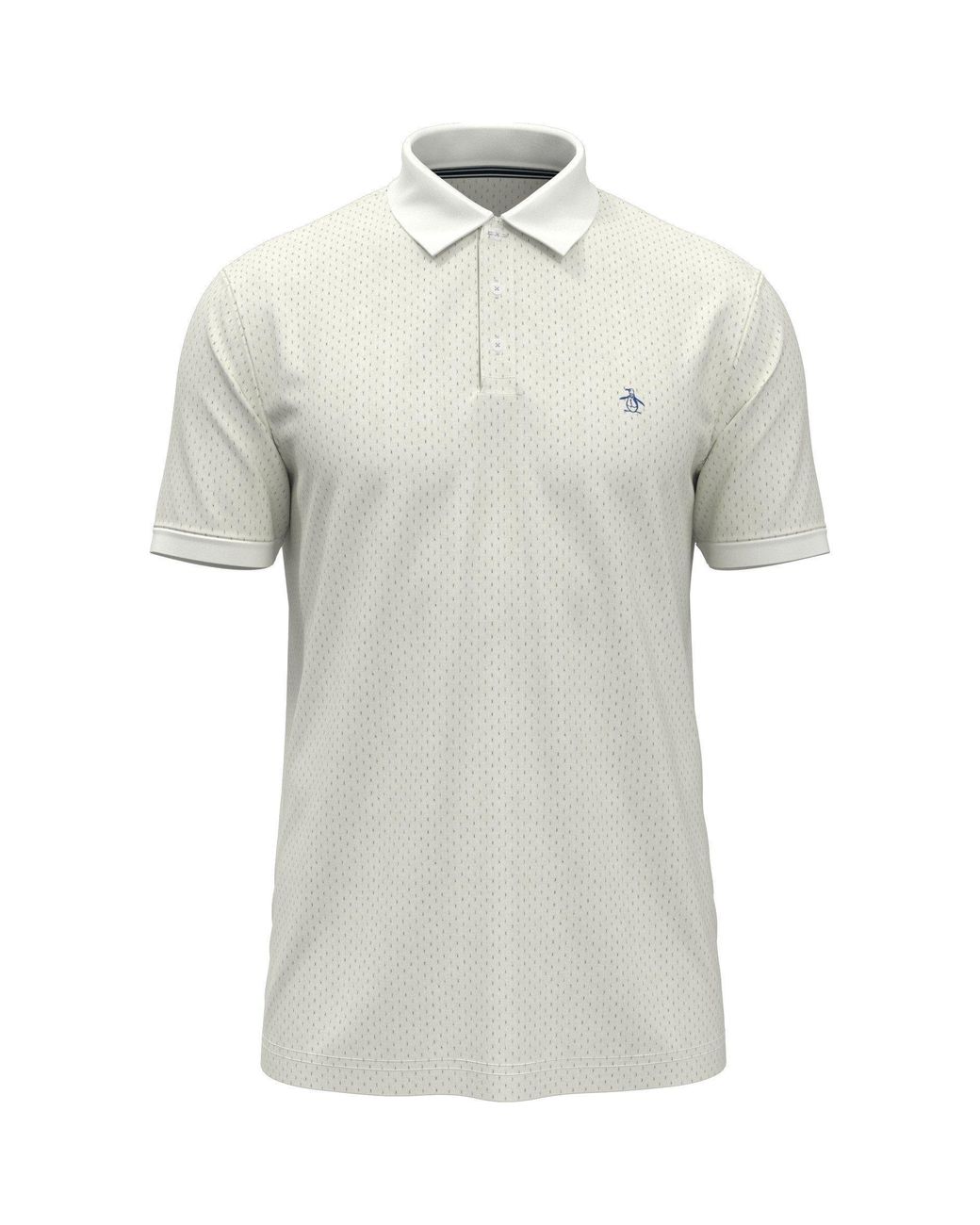 Original Penguin Gray Dobby Textured Short Sleeve Polo Shirt for men