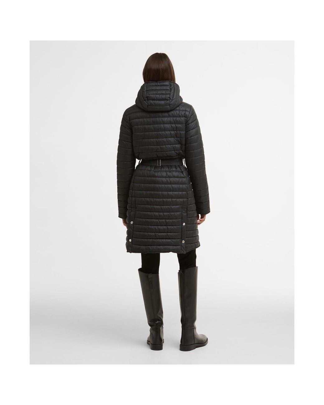 Barbour Black Longline Jada Puffer Jacket