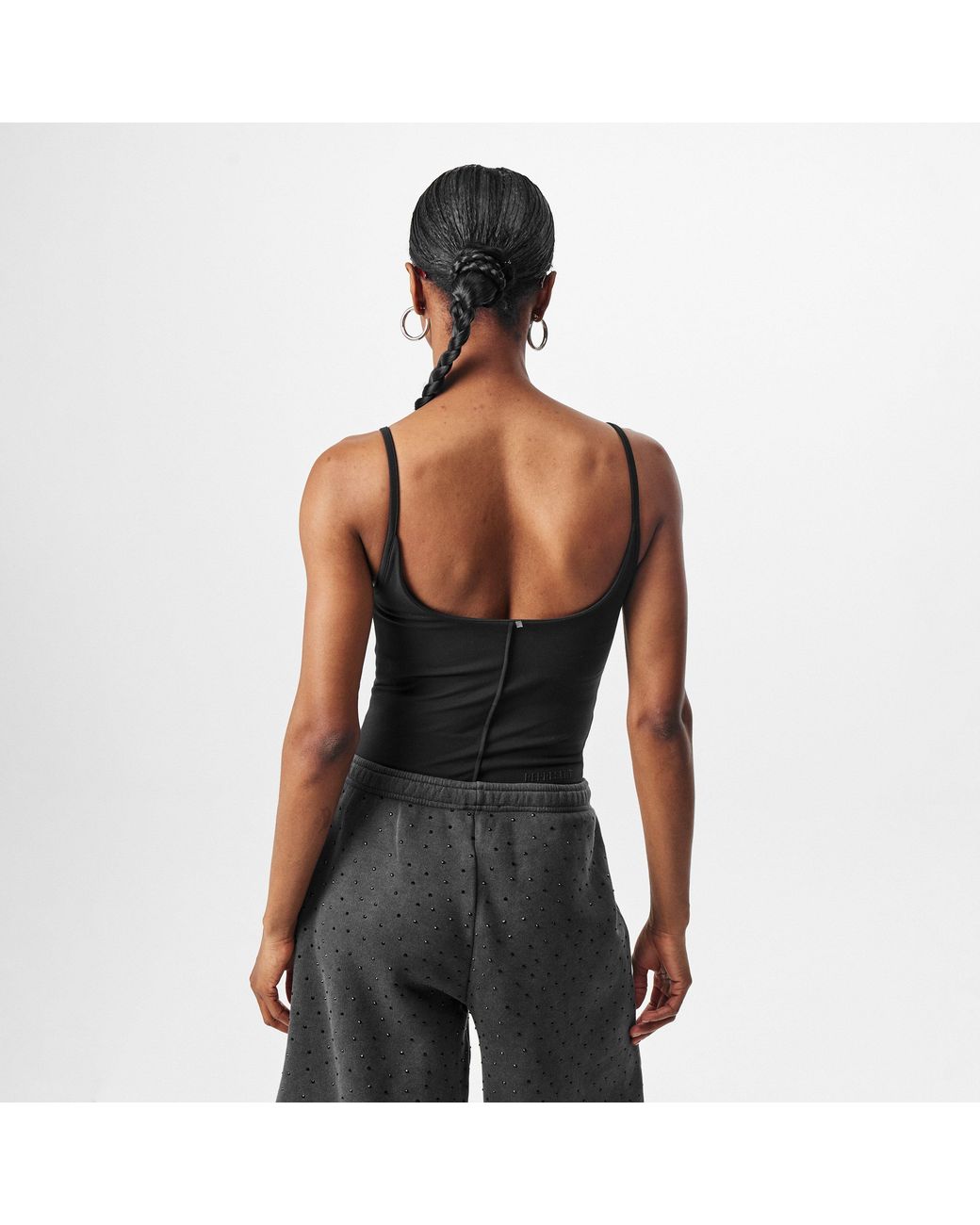 Represent Black Built-In Bra Four-Way Stretch Crop Top