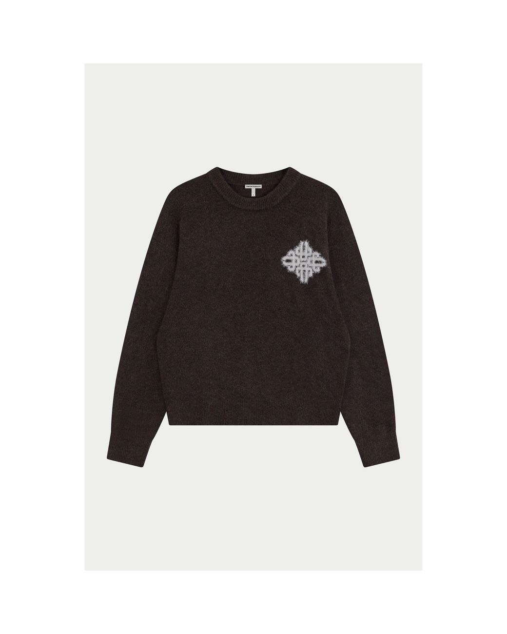 The Couture Club Black Fluffy Oversized-Fit Crew-Neck Jumper