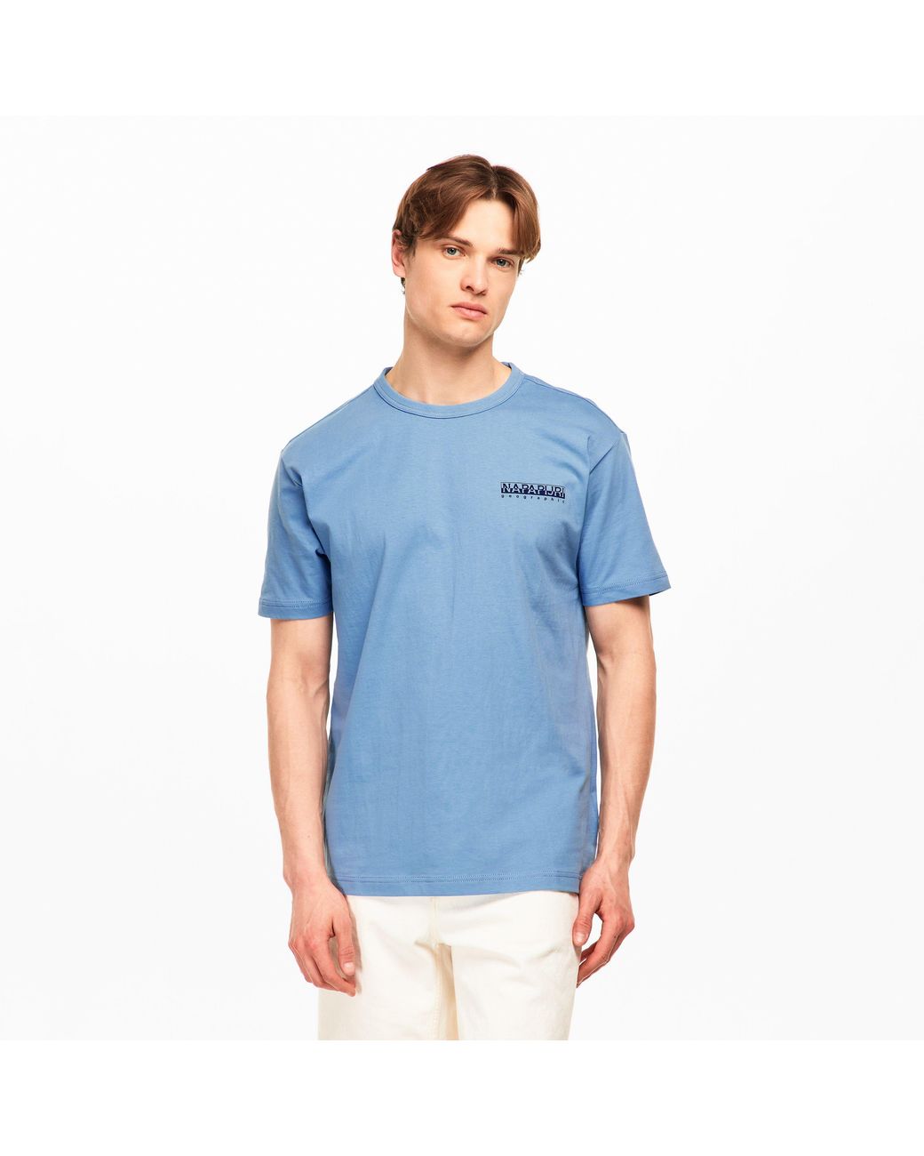 Napapijri Blue Graphic T-Shirt for men