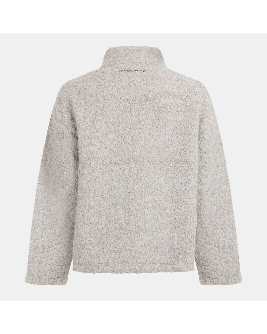 MKI Miyuki-Zoku Gray Wool Fleece Zipped Knitted Top for men