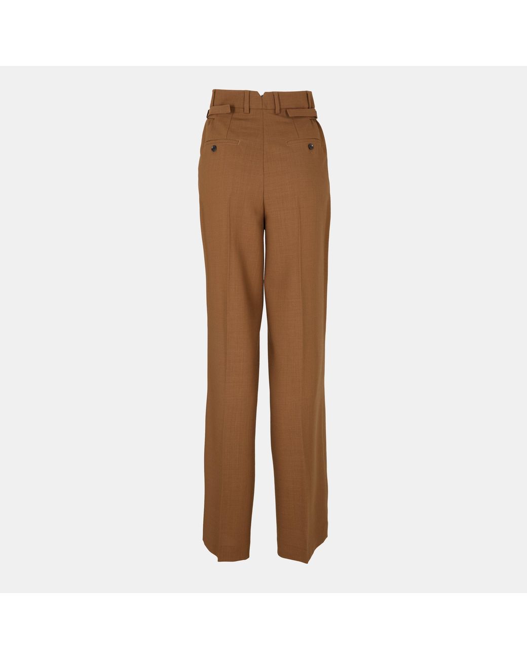 AMI Brown High Waisted Wide Leg Trousers