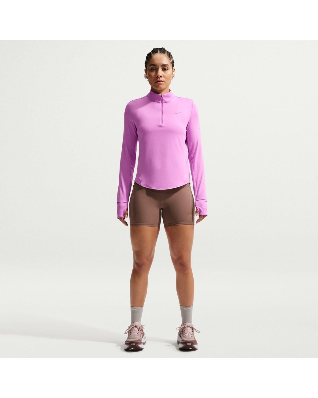 Nike Purple Swift Dri-Fit Uv 1/4-Zip Running Top