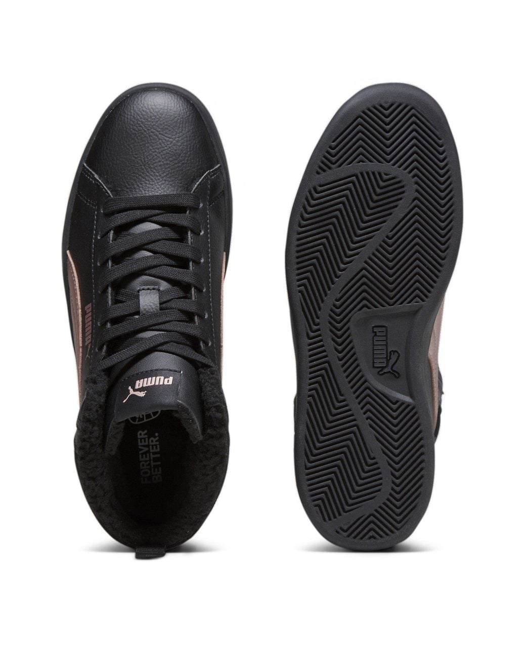 PUMA Black Smsh Mid Wtr Low Top Trainers for men