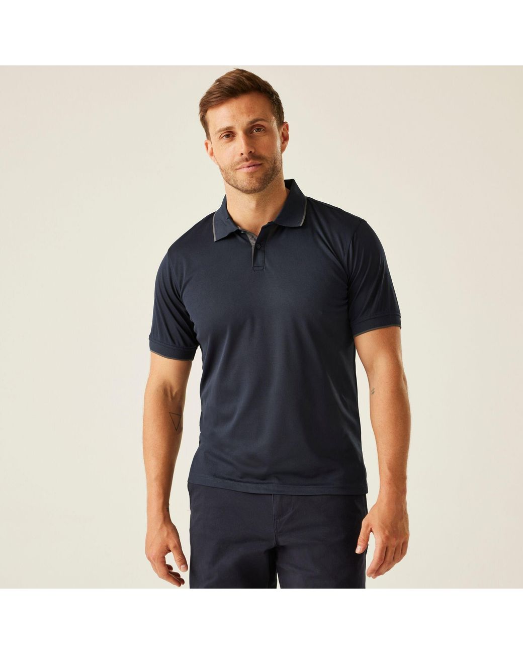 Regatta Blue Navigate Short Sleeve Polo Shirt for men