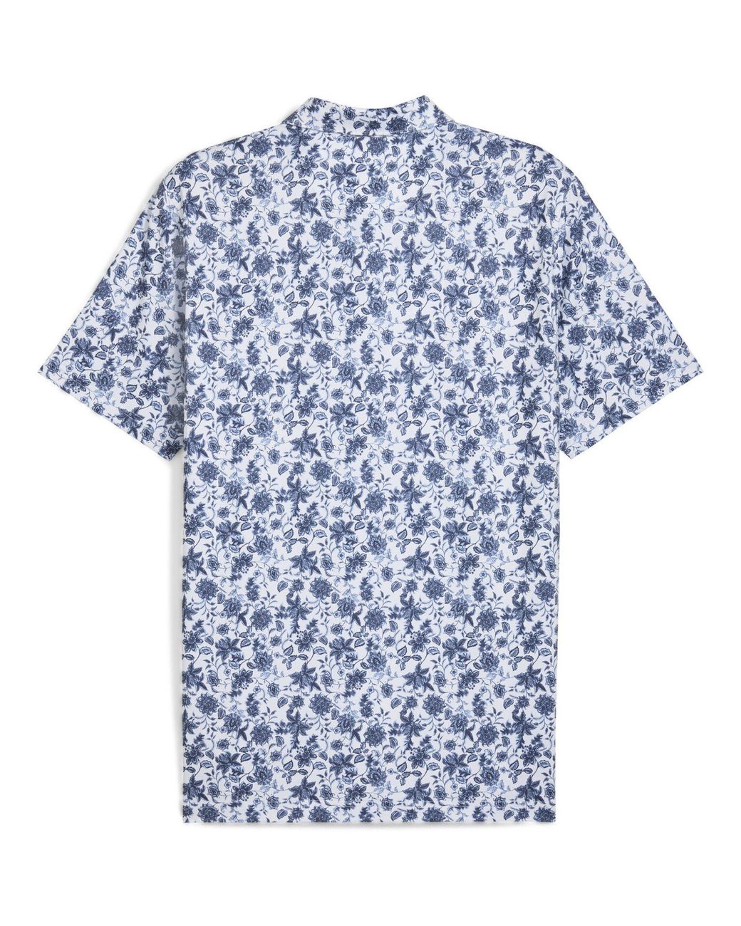PUMA Blue Cloudspun Carmela Floral Short-Sleeve Performance Polo for men