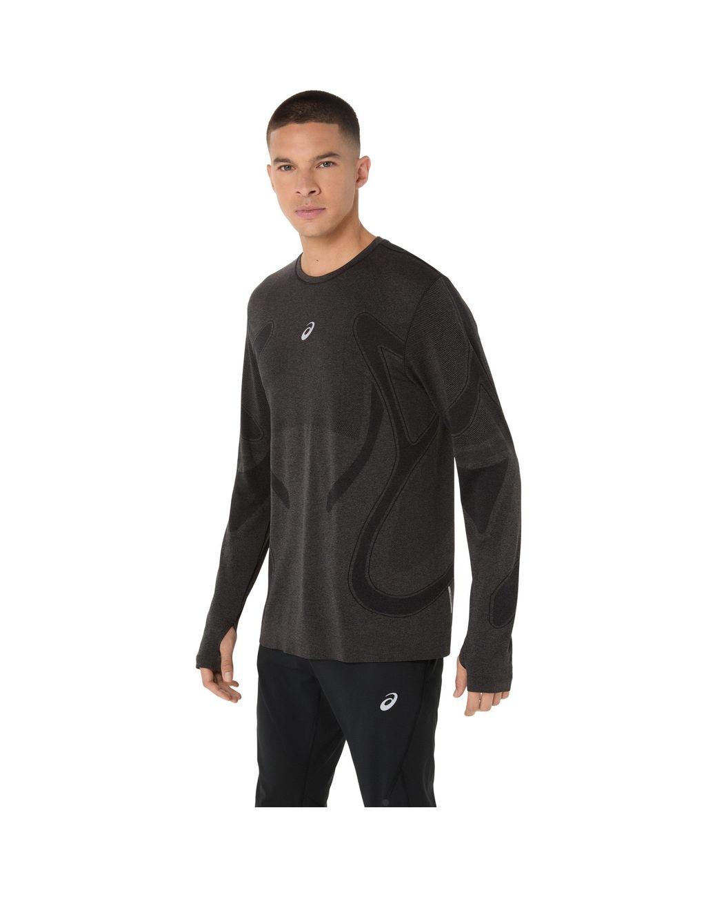 Asics Black Road Seamless Ls Top Running for men