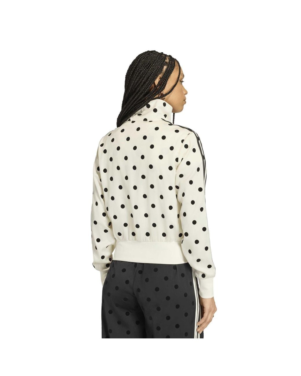 Adidas Originals White Satin Polka Dot Tracksuit Top