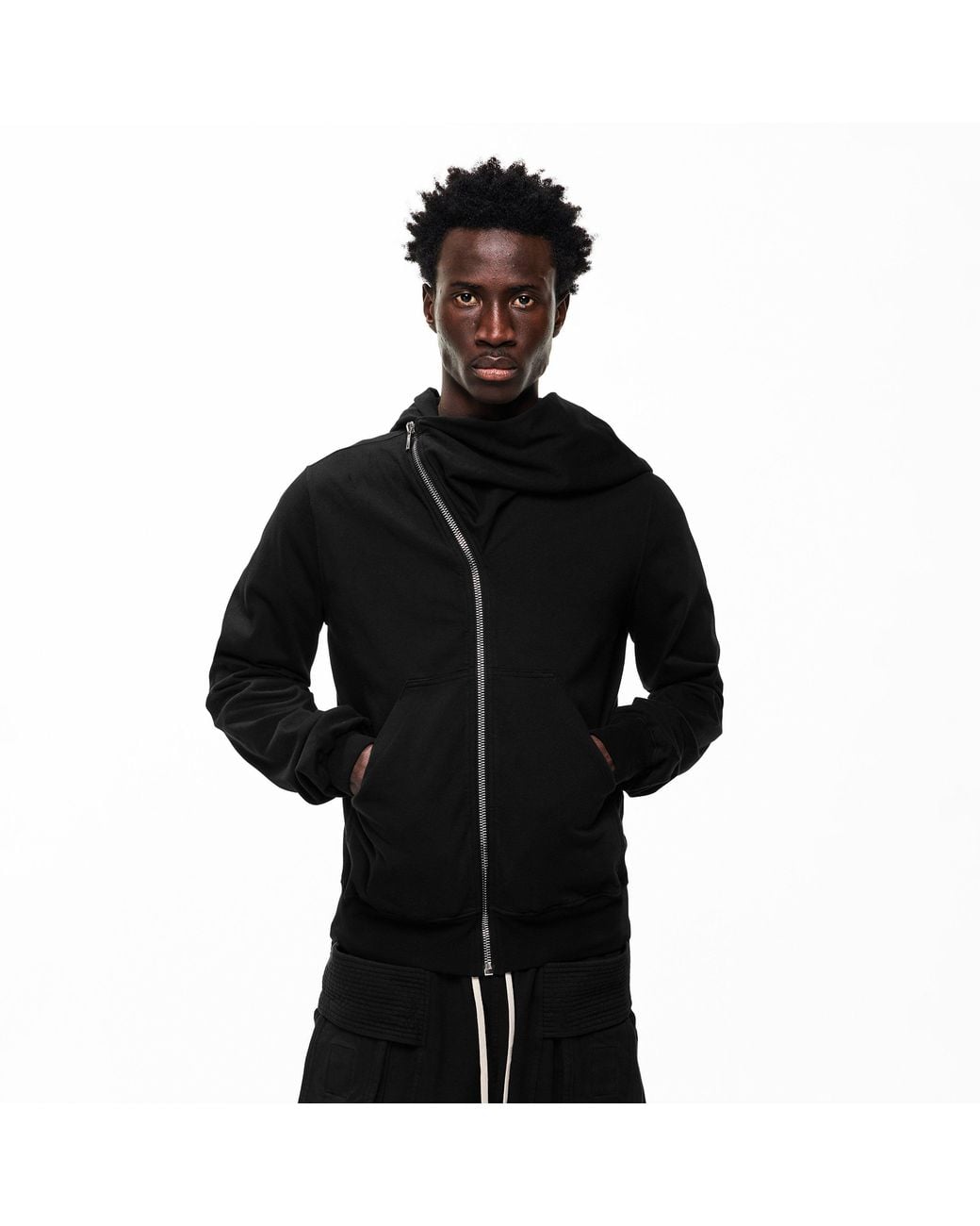 Rick Owens Black Mountain Zip Hoodie for men