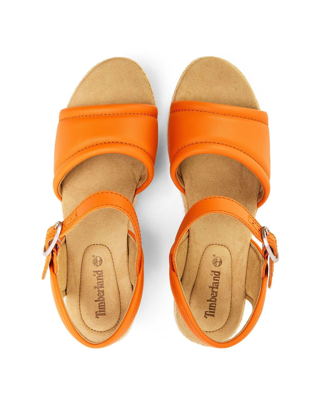 Timberland Orange Backstrap Flatform Sandals