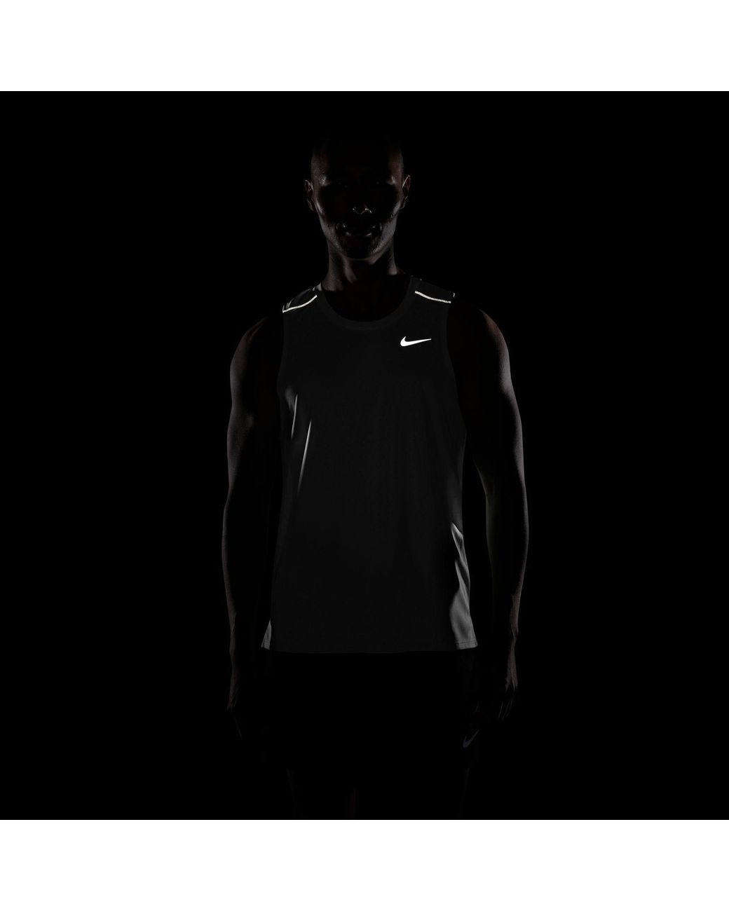Nike White Miler Dri-Fit Running Tank Top for men