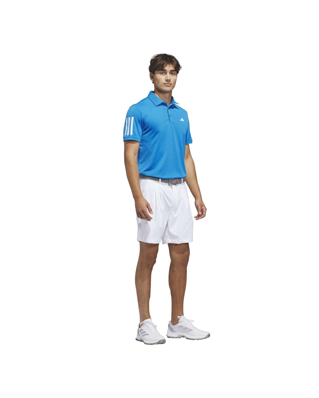 Adidas Blue 3 Stripe Polo Shirt for men