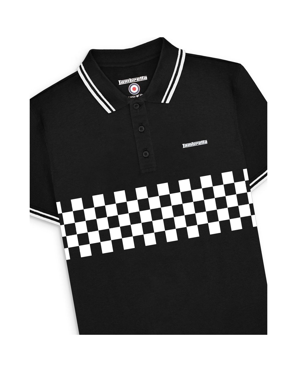 Lambretta Black Tone Short Sleeve Polo Shirt for men