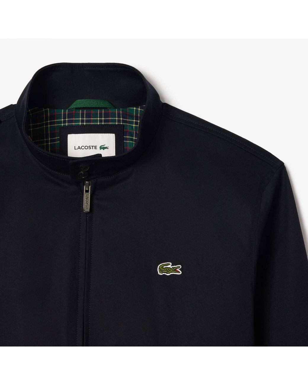 Lacoste Blue Twill Cotton Long Sleeve Harrington Jacket for men
