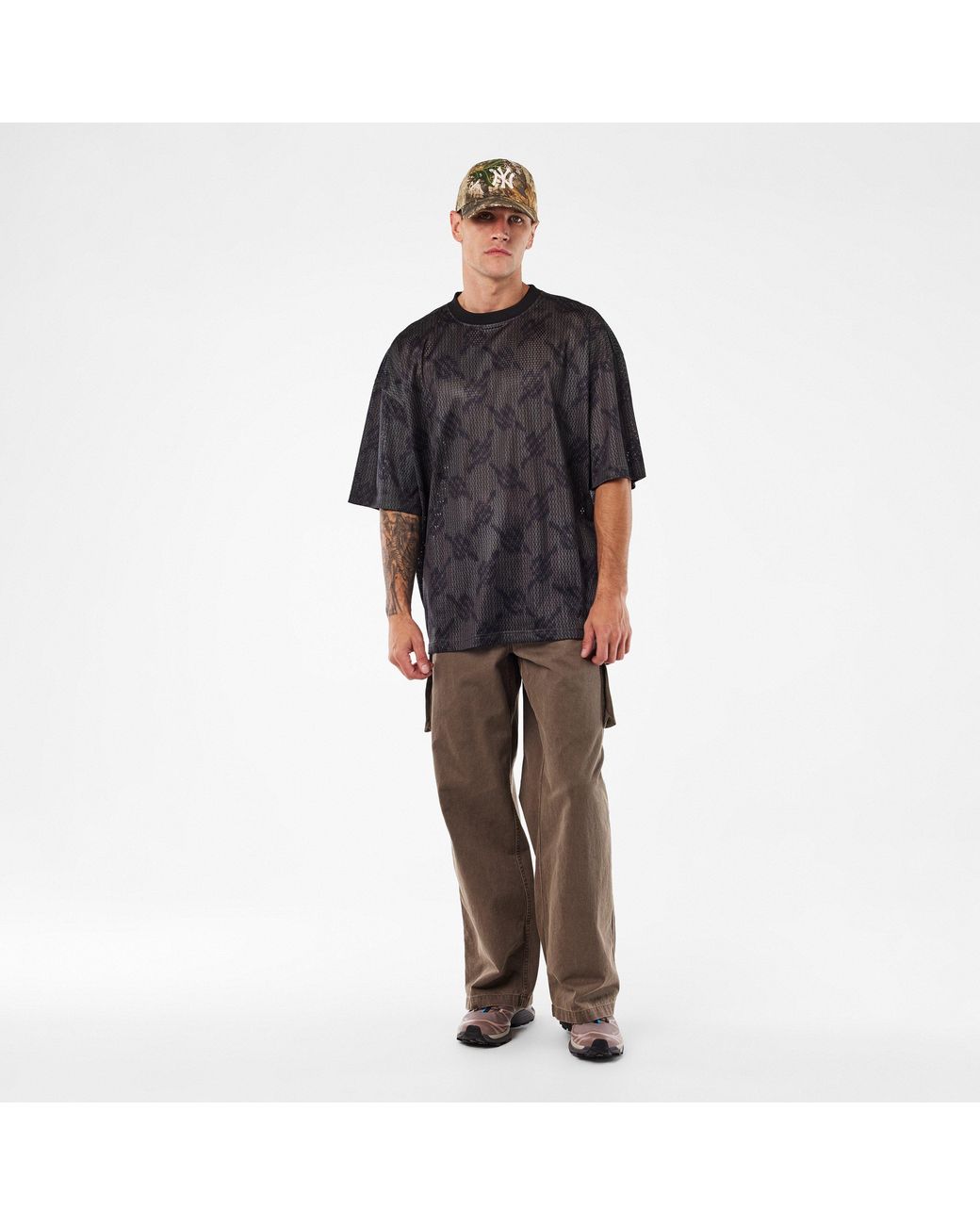 Daily Paper Black Mesh Logo T-Shirt for men