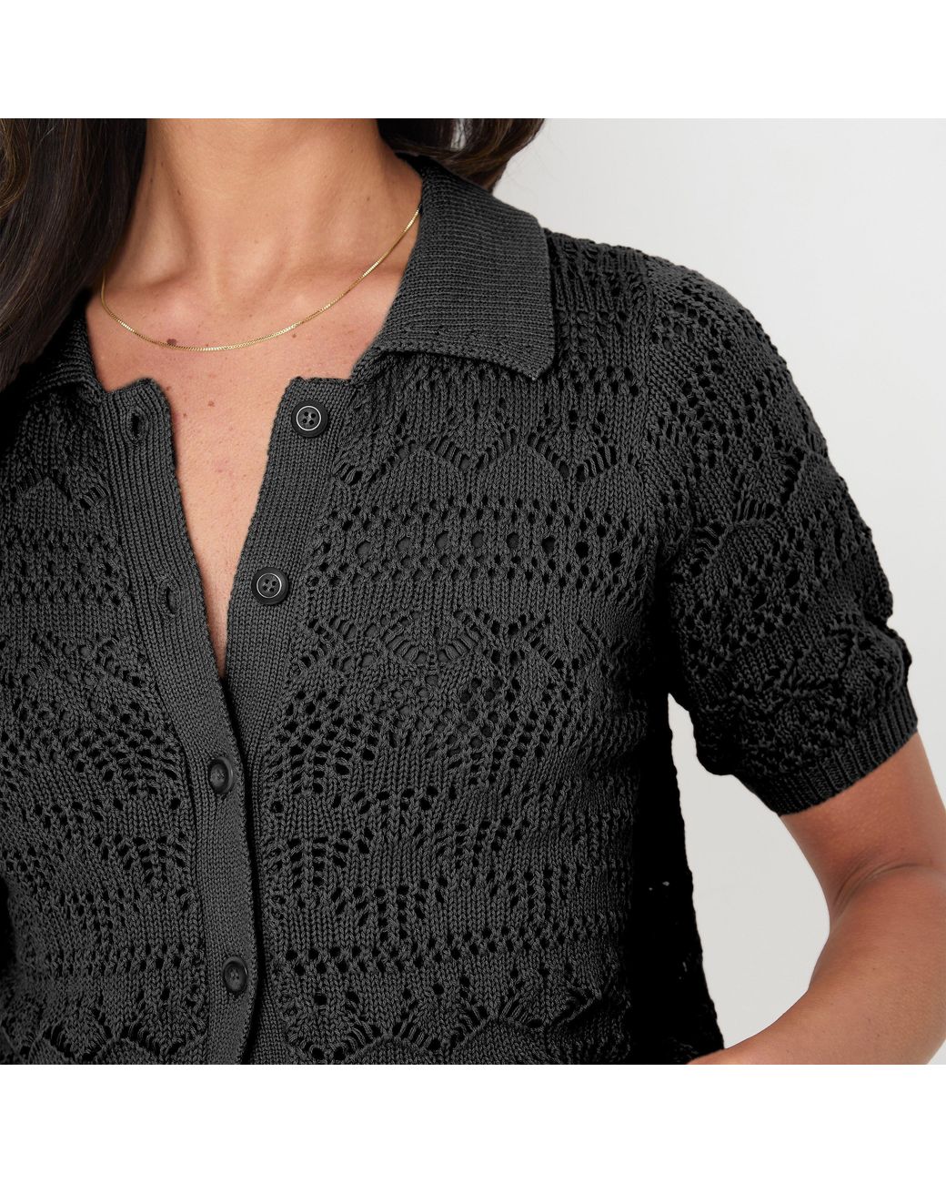 I Saw It First Black Boho Crochet Lace Top