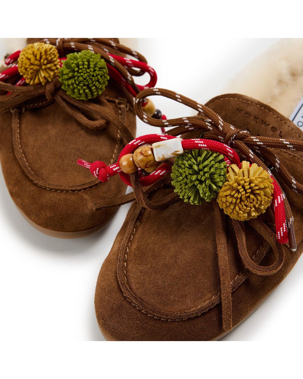Nokwol Brown Coco Fur Flat Mules