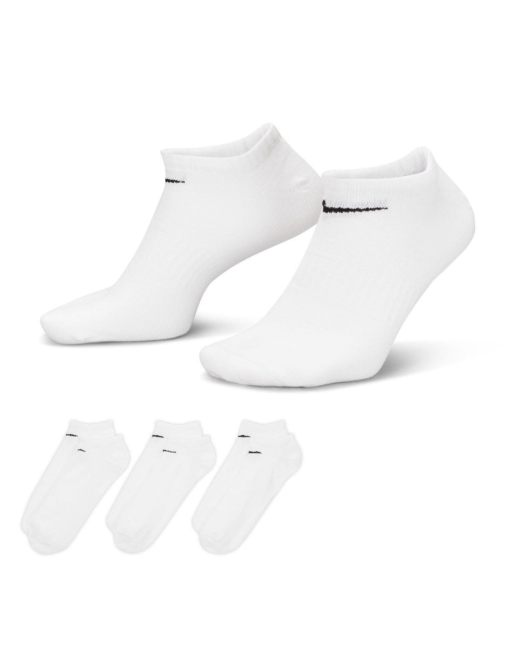 Nike White 3 Pack No Show Socks for men