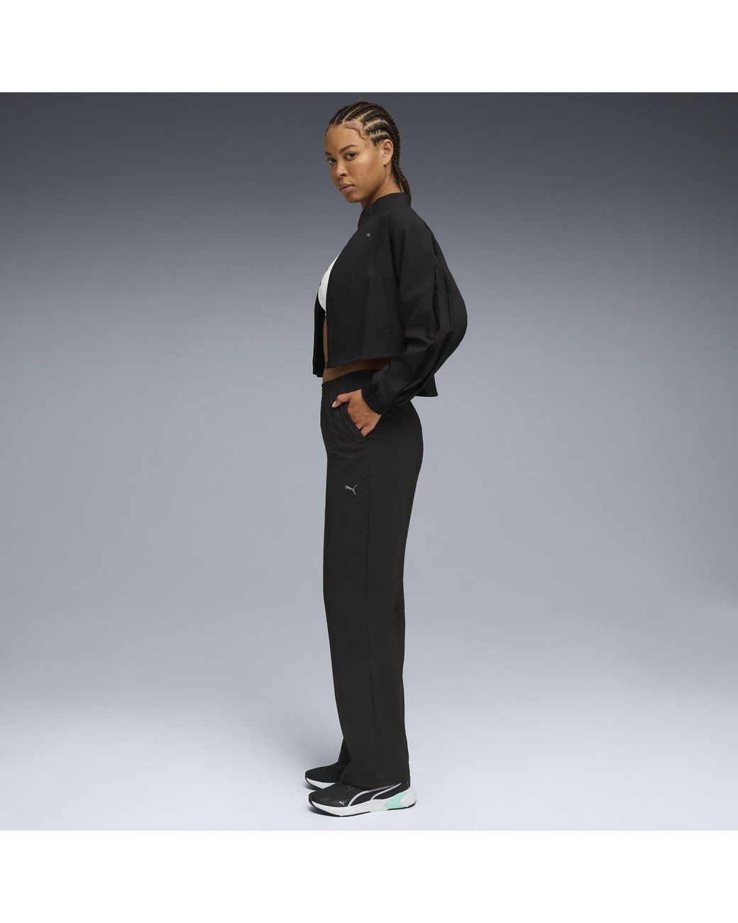 PUMA Black Fashion High Waisted Knitted Trousers