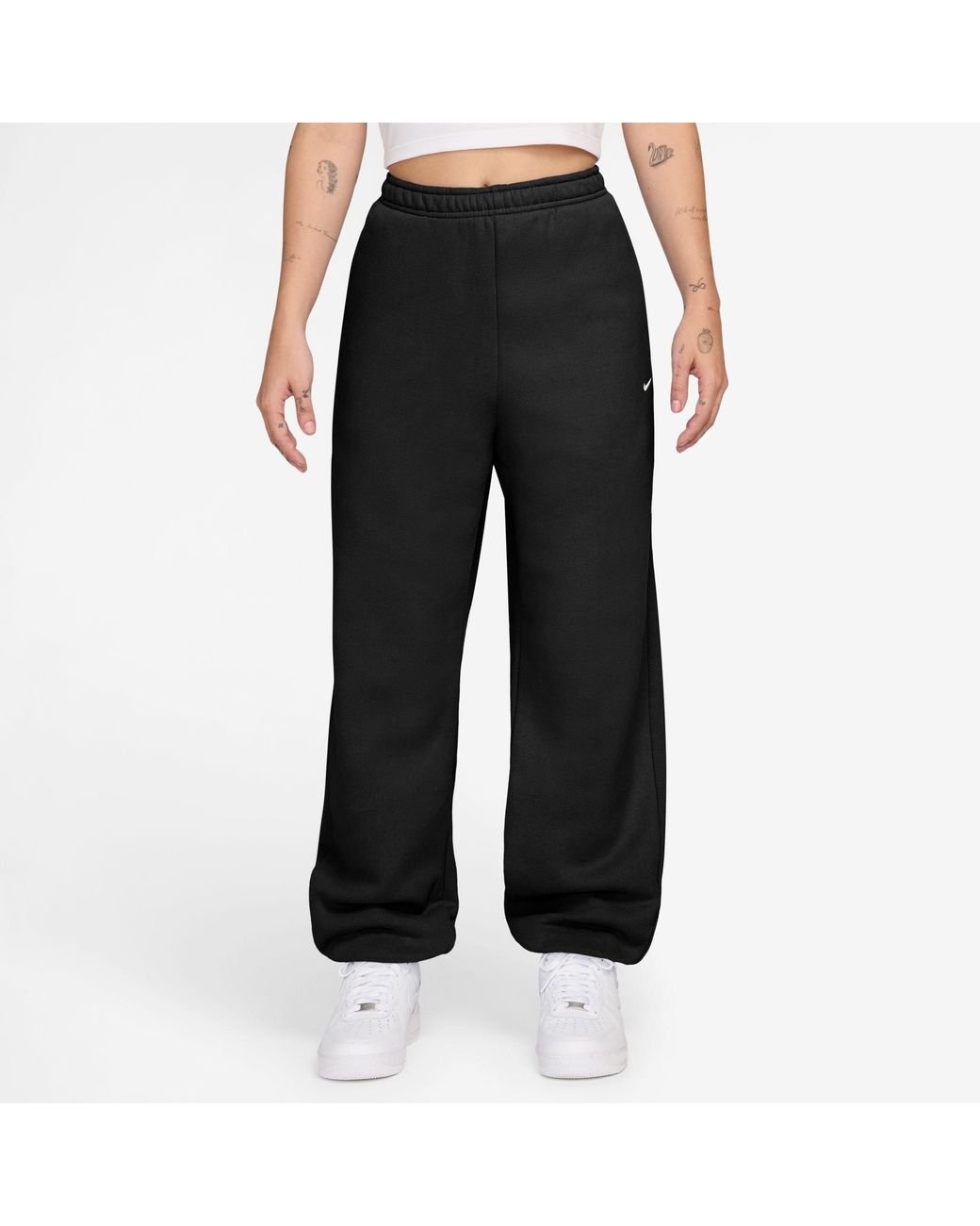 Nike Black Sportswear Phoenix Fleece High-Waisted Oversized Tracksuit Bottoms