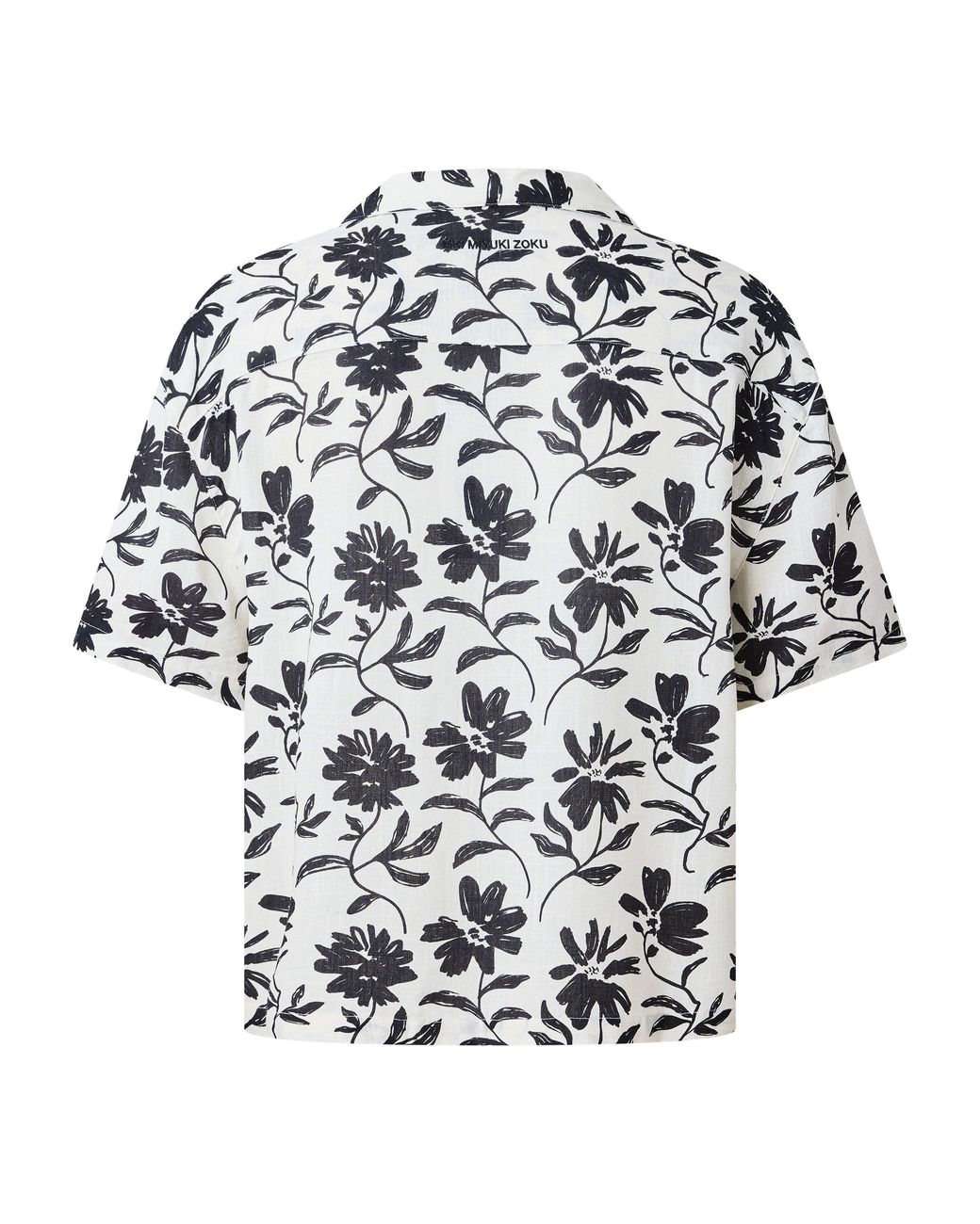 MKI Miyuki-Zoku Black Floral Short Sleeve Bowling Shirt for men