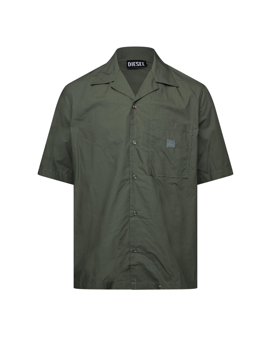 DIESEL Green S-Mac-B-Out Camicia Short Sleeve Plain Shirt for men