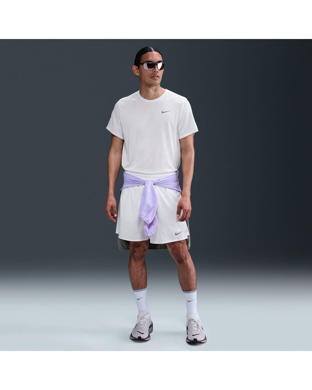 Nike White Short Sleeve Performance Running Top for men