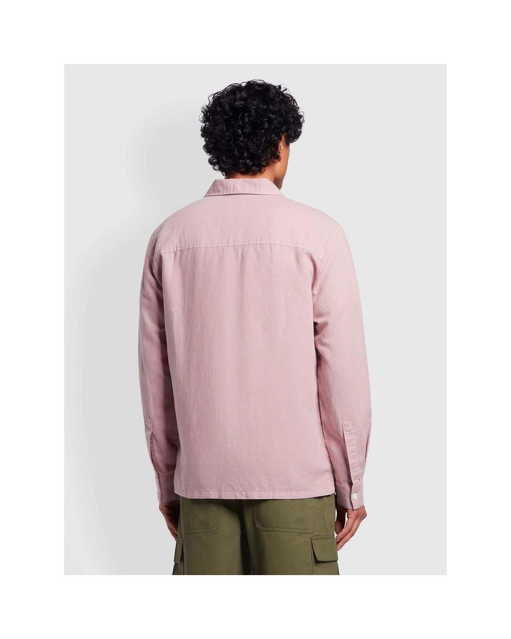 Farah Pink Nelson Slub Shirt for men