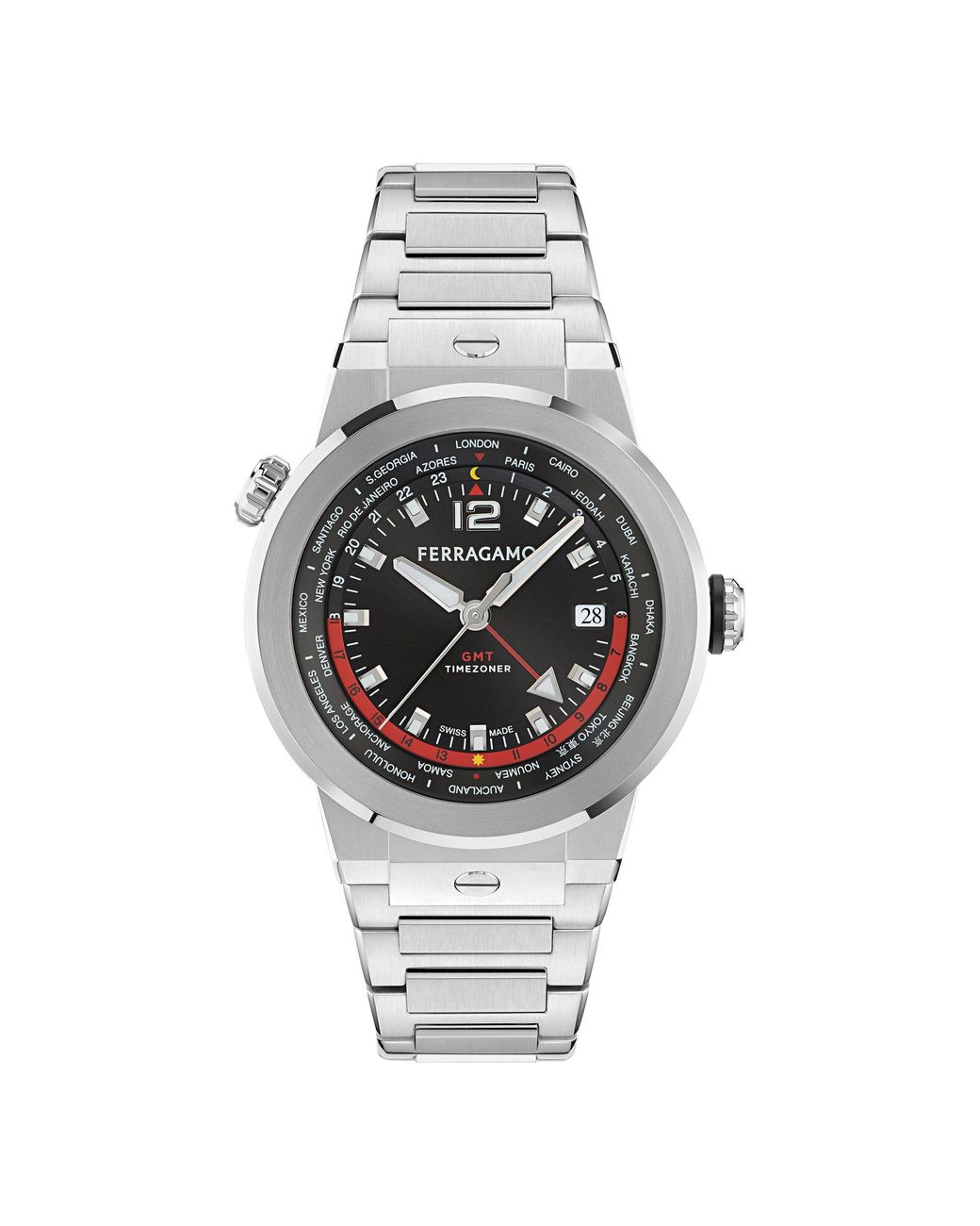 Ferragamo Metallic F-80 Tonneau Analogue Quartz Watch for men